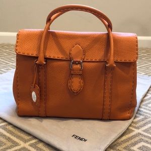 Authentic Fendi Double Strap Shoulder Bag